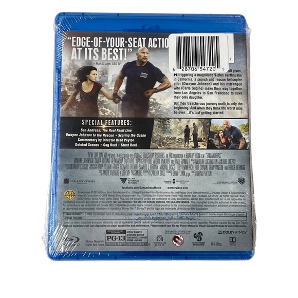 San Andreas Blu-ray + DVD Combo Pack Movie Action Thriller Dwayne Johnson - Picture 2 of 3